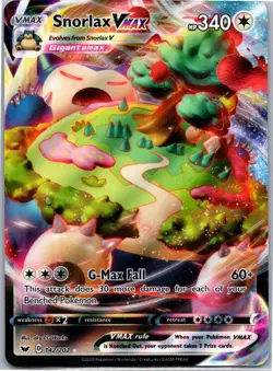 Snorlax VMAX Ultra Rare SWSH01: Sword & Shield Holo 142/202 Pokemon Card NM - Image 1