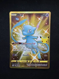 Pokemon 2021 Celebrations Mew #25 Full Art Gold Holo Card - Image 1