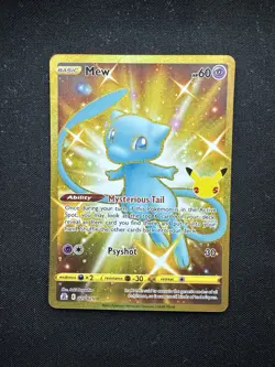 Pokemon 2021 Celebrations Mew #25 Full Art Gold Holo Card - Image 2