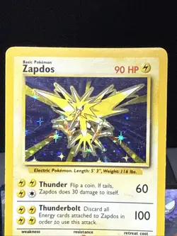 Pokemon Card Zapdos 16/102 Base Set Holo Rare WOTC Played 2 - Image 2