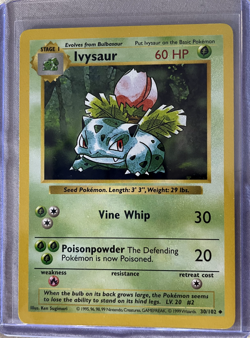 Ivysaur 030/102 Base Set (Shadowless) - Uncommon - NM / NP - Pokemon Card - Image 1