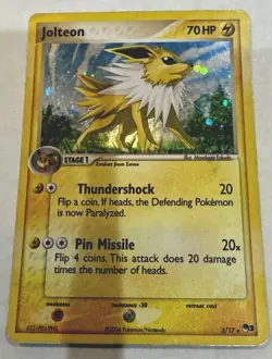 Pokemon Card - Jolteon 003/017 - Pop Series 3 - Holo - MP - Full Swirl 🌀 - Image 1