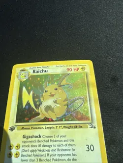 Pokemon Card - Raichu 14/62 - Fossil - Holo - 1st Edition - MP - Image 4