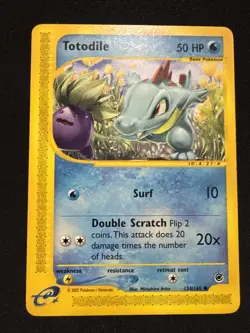 Pokemon Card - Totodile 134/165 - Expedition - E-Reader - LP+ - Image 1