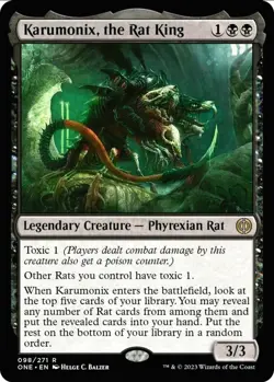 X 1 Karumonix, the Rat King NM-M ONE 098 MTG Magic The Gathering - Image 1