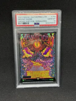 Magic: The Gathering Mount Doom Borderless Poster Foil, Serialized 74/100 PSA 10 - Image 1