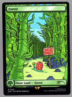 Forest 1943 Borderless Non Foil Spongebob Secret Lair MTG Near Mint - Image 1