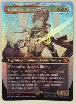 Lightning, Army of One Borderless Foil 400 - Mythic - Final Fantasy MTG - Image 1