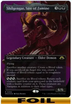 1x - Shilgengar, Sire of Famine - FOIL BORDERLESS - Modern Horizons 3 - NM MTG - Image 1
