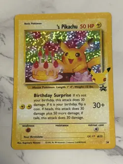 Pokemon Celebrations Classic Collection Birthday Pikachu Holo Rare 24/53 - Image 1
