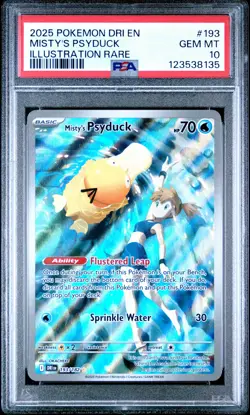 2025 POKEMON DRI EN-DESTINED RIVALS ILLUSTRATION RARE MISTY'S PSYDUCK PSA 10 - Image 1