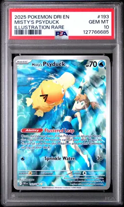 2025 POKEMON DRI EN-DESTINED RIVALS ILLUSTRATION RARE MISTY'S PSYDUCK PSA 10 - Image 1