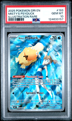 2025 Pokemon Destined Rivals EN Mistys Psyduck PSA 10 Gem Mint 193 IR 193/182 - Image 1