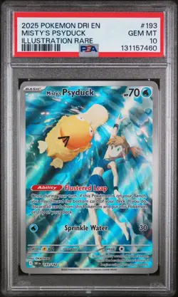 2025 POKEMON DRI EN-DESTINED RIVALS ILLUSTRATION RARE MISTY'S PSYDUCK PSA 10 - Image 1