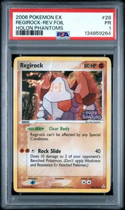 PSA 1 Regirock 28/110 EX Holon Phantoms Stamped Reverse Holo Pokemon 2006 PR - Image 1