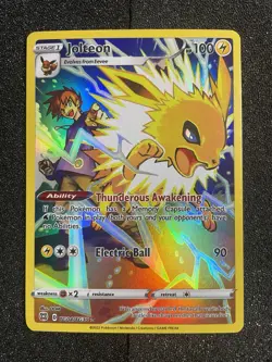Pokemon TCG Jolteon TG04/TG30 Brilliant Stars Trainer Gallery Art Rare LP E - Image 1