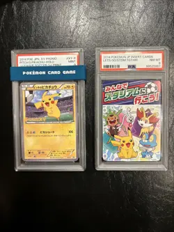 POKEMON JPN XY PROMO J-LEAGUE SOCCER-1ST 2nd PRINT PITCH'S PIKACHU-HOLO PSA 9 - Image 1
