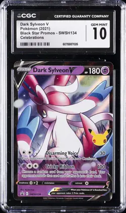 2021 POKEMON SWSH BLACK STAR PROMO #134 DARK SYLVEON V CGC 10 GEM MINT - Image 1
