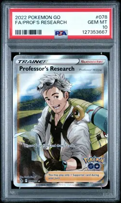 2022 POKEMON GO #078 FULL ART/PROFESSOR'S RESEARCH PSA 10 - Image 1