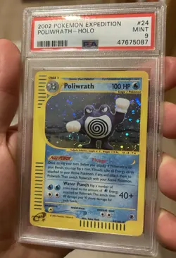 Poliwrath Expedition #24 Holo Mint PSA 9 Pokemon Swirl - Image 1