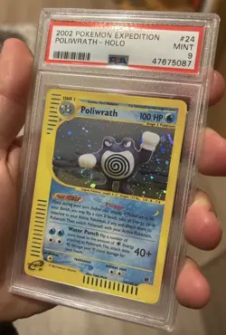 Poliwrath Expedition #24 Holo Mint PSA 9 Pokemon Swirl - Image 2