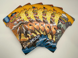6 Sleeved Pokemon TCG Sun and Moon Base Booster Packs - Sealed - Image 1