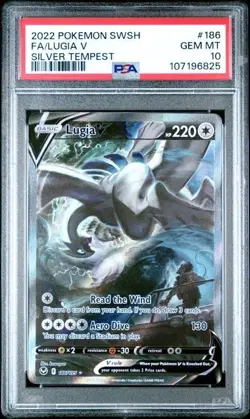 PSA 10 - 2022 Pokemon SWSH Silver Tempest LUGIA V #186 (6825) - Image 1