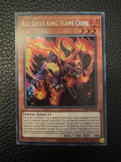 YuGiOh Euro English Red Lotus King, Flame Crime BLTR-EN028 (SE) (NM) - Image 1