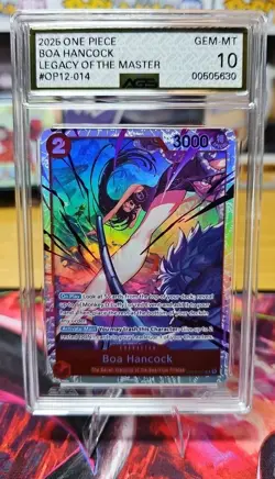 One Piece CCG Boa Hancock Legacy of the Master SR OP12-014. AGS GEM-MT 10 - Image 1