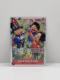 One Piece TCG Ace & Sabo & Luffy OP13-007 SR Foil English NM - Image 1