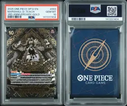 2025 ONE PIECE OP12-LEGACY OF THE MASTER 3RD ANNIV-GOLD MARSHALL D. TEACH PSA 10 - Image 3