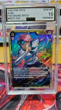 One Piece Koby OP11-119 SEC Fist of Divine Speed. AGS GEM- MT 10 - Image 1