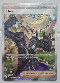 💥 Pokemon TCG Clive Paldean Fates Trainer Full Art Ultra Rare Holo Card 227/091 - Image 1