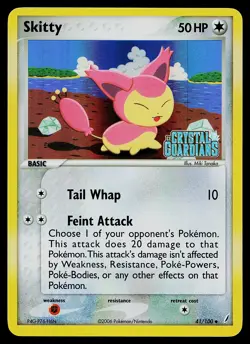 Pokemon Card - Skitty Crystal Guardians 41/100 Uncommon Reverse Holo Stamped - Image 1