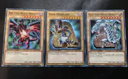Yugioh Big Three - Blue Eyes, Red Eyes, Dark Magician Yugioh Card Set LP - Image 1