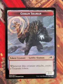 MTG Card: Samurai (003) Goblin Shaman (008) TOKEN (Kamigawa: Neon Dynasty) FOIL - Image 2
