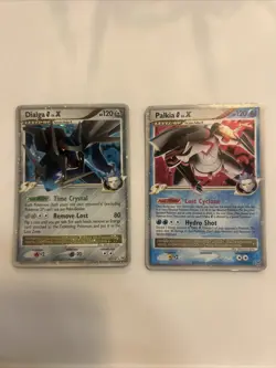 Pokemon Palkia G LV.X Ultra Rare TCG Card 125/127 and Dialga LV.X Holo Rare - Image 1