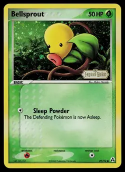 Pokemon Card - Bellsprout Legend Maker Stamped 49/92 Common Reverse Holo - Image 1