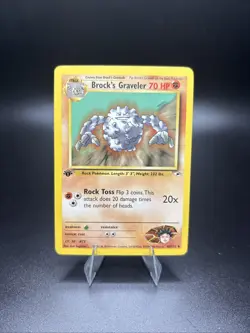 Pokemon Card - Brock's Graveler Gym Heroes 40/132 Uncommon 1st Edition - Image 1