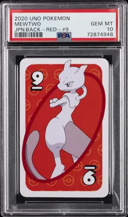 2020 UNO POKEMON JPN BACK-RED-#9 MEWTWO PSA 10 - Image 1