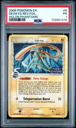PSA 1 2006 Pokemon EX Holon Phantoms Deoxys Delta Species Reverse Holo 6/110 - Image 1