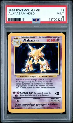 1999 POKEMON GAME #1 ALAKAZAM-HOLO PSA 9 - Image 1