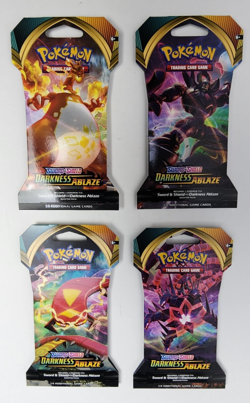 Pokemon Darkness Ablaze Sleeved Sealed Booster Art Set 4 Packs - Factory Sealed - Image 1