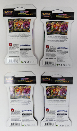 Pokemon Darkness Ablaze Sleeved Sealed Booster Art Set 4 Packs - Factory Sealed - Image 2