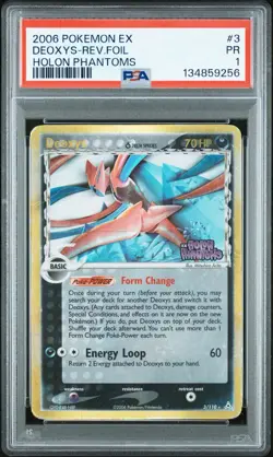 PSA 1 Deoxys Attack Forme 3/110 Holon Phantoms Reverse Holo Foil 2006 Pokemon PR - Image 1