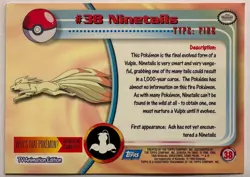 Ninetales #38 Holo Foil Topps TV Pokemon - Image 2