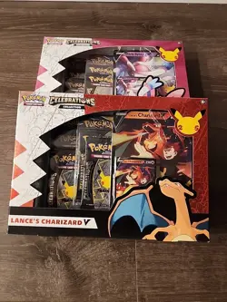 Pokemon TCG Celebrations Lance's Charizard V and Dark Sylveon V Box Set - Image 2