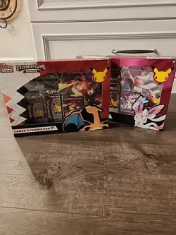 Pokemon TCG Celebrations Lance's Charizard V and Dark Sylveon V Box Set - Image 3