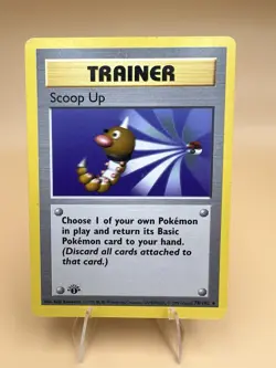 Pokemon Base Set 1st Edition Shadowless Scoop Up 78/102 Rare 1999 LP - Image 1