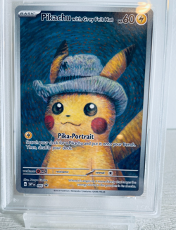 2023 POKEMON SVP POKEMON X VAN GOGH PROMO #085 PIKACHU WITH GREY FELT HAT PSA 10 - Image 3